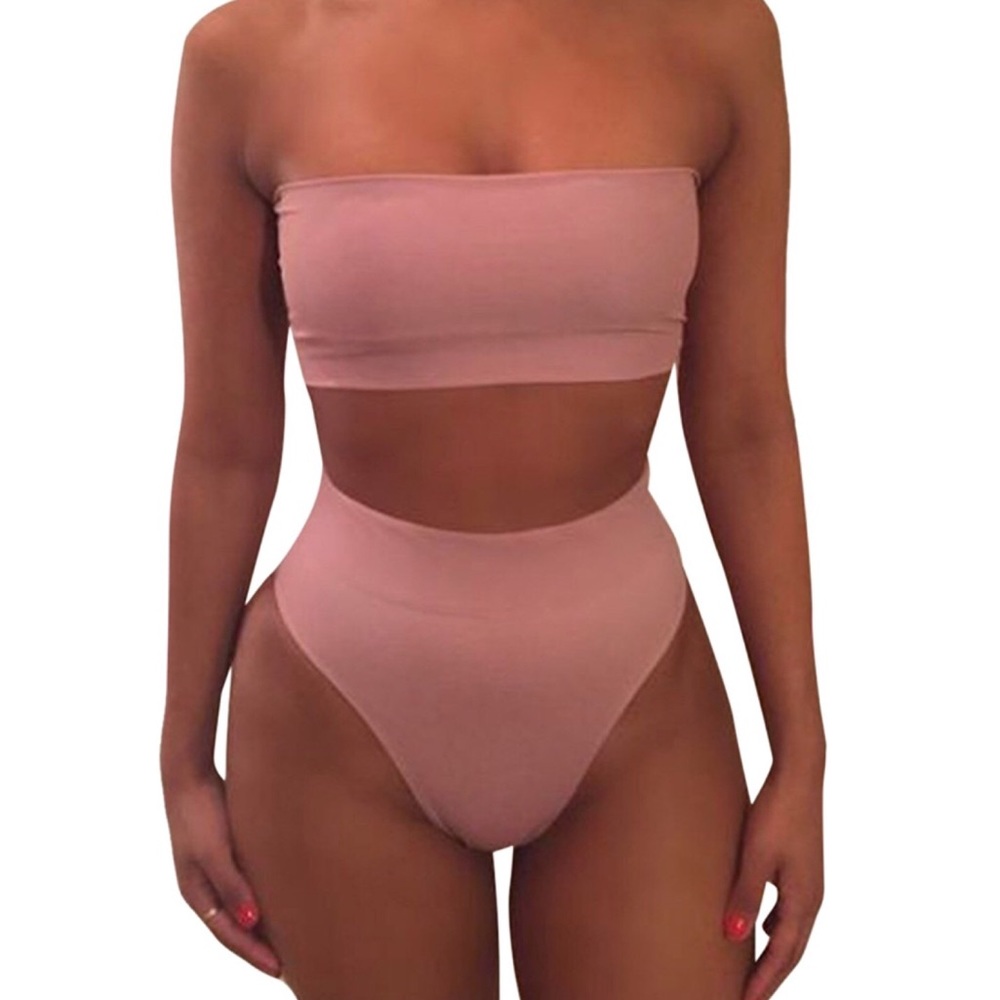 Nude Bandeau Bikini Set